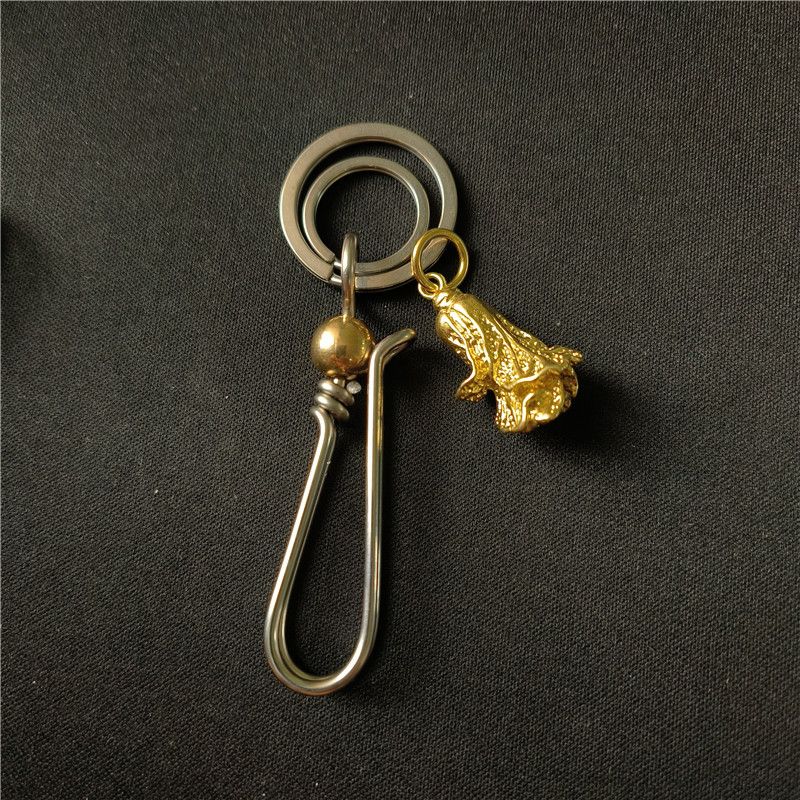 Hook round bead keychain