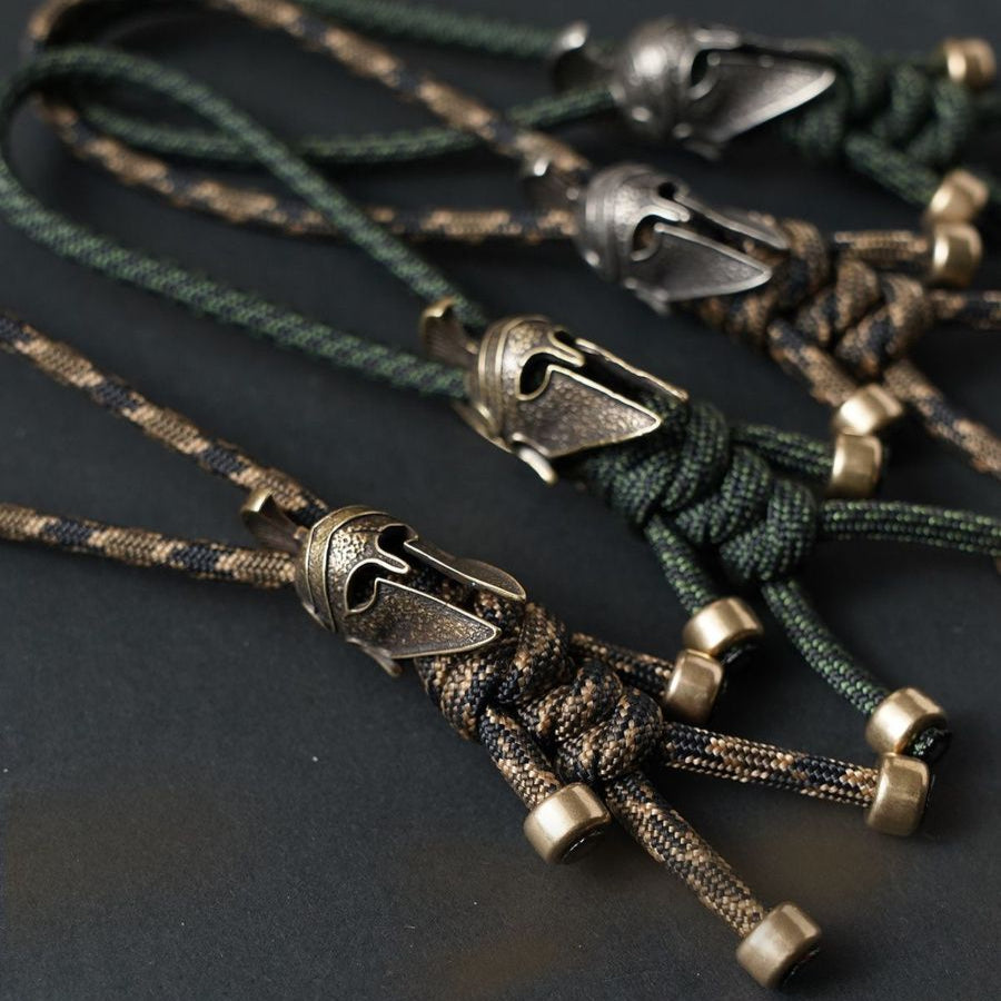 Handmade Spartan Helmet Paracord Pendant