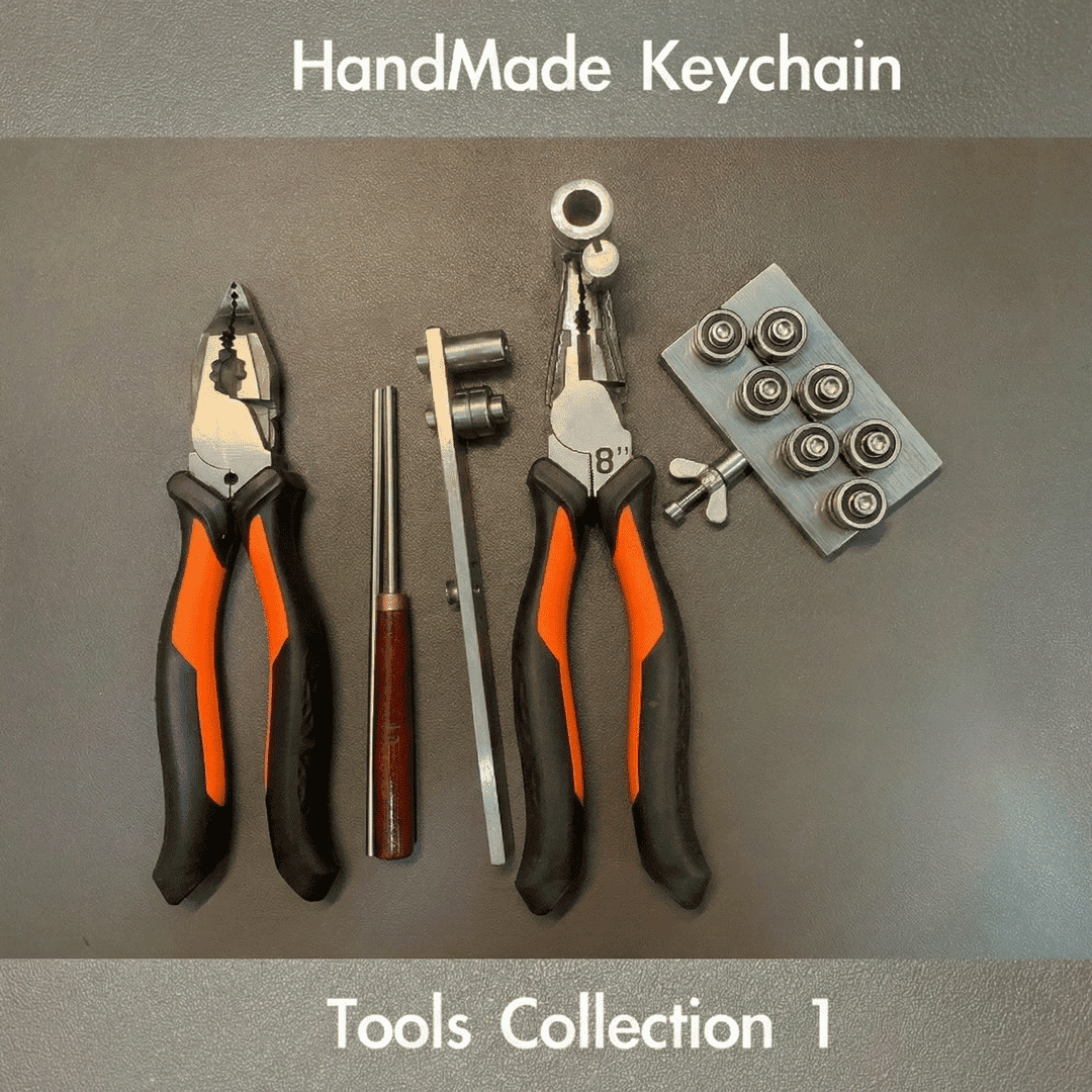 Handmade keychain making tools collection