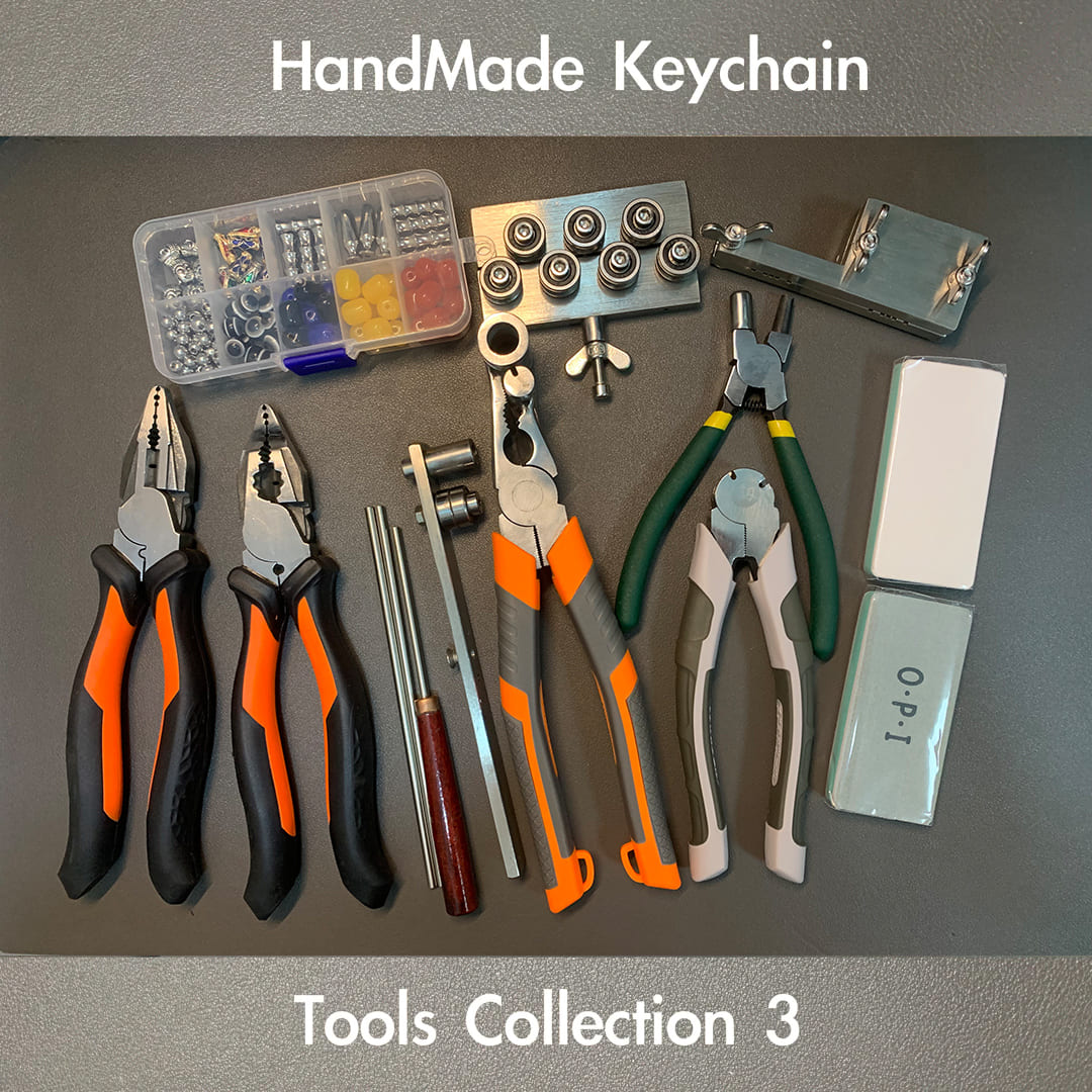 Handmade keychain making tools collection
