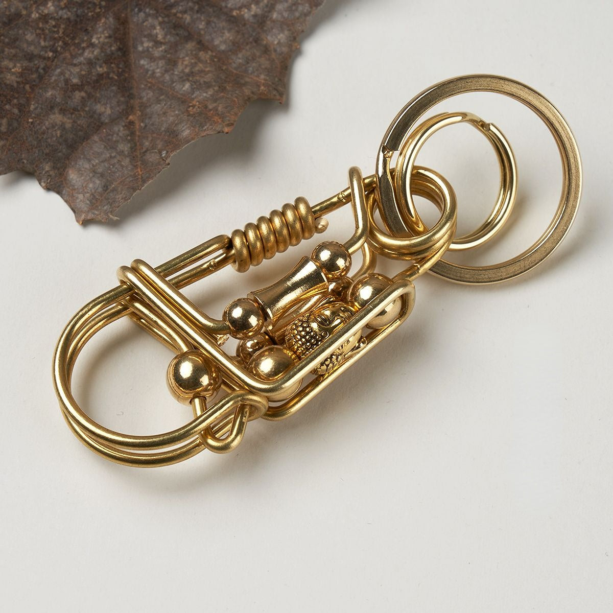 Handmade Brass Buddha Head Keychain