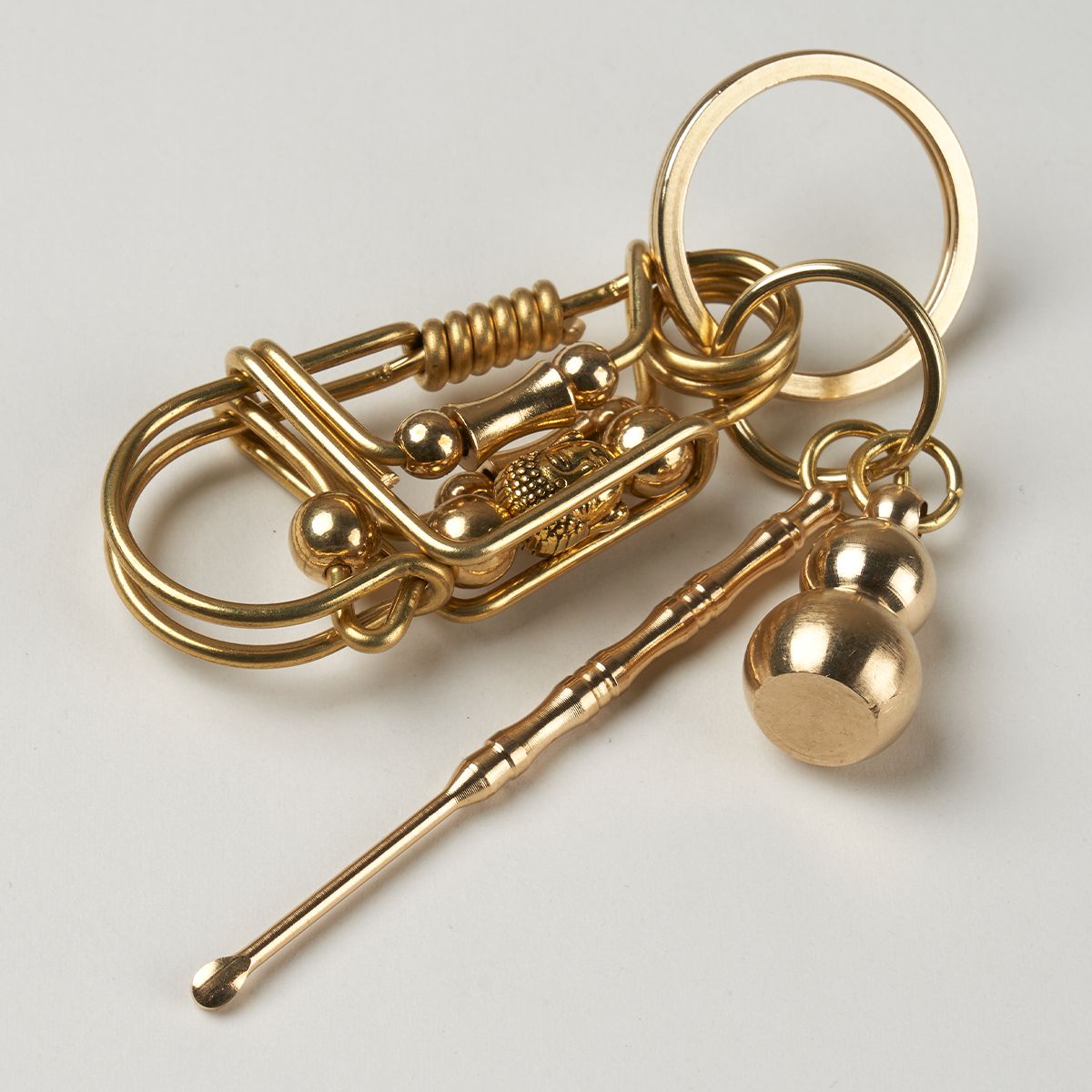 Handmade Brass Buddha Head Keychain