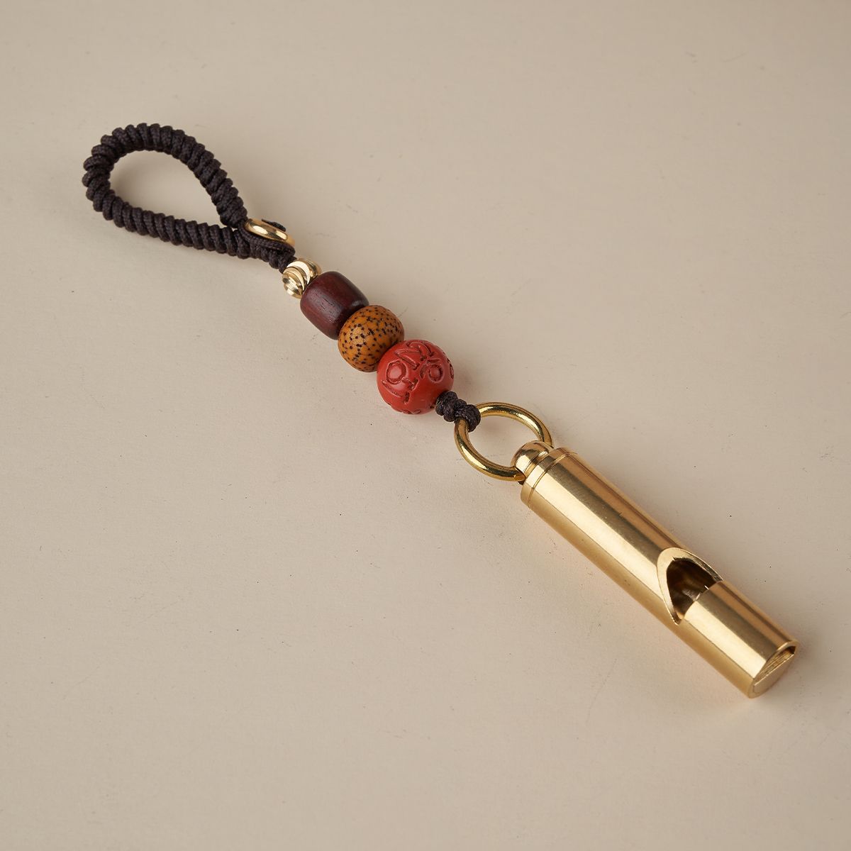 Brass whistle keychain pendant
