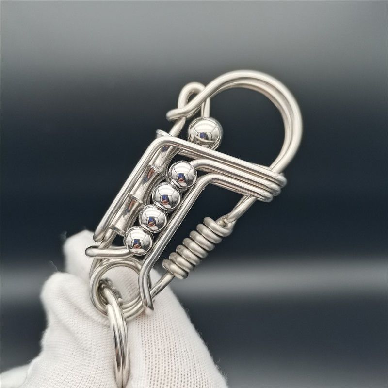 Bamboo Stainless Steel Handmade Keychain
