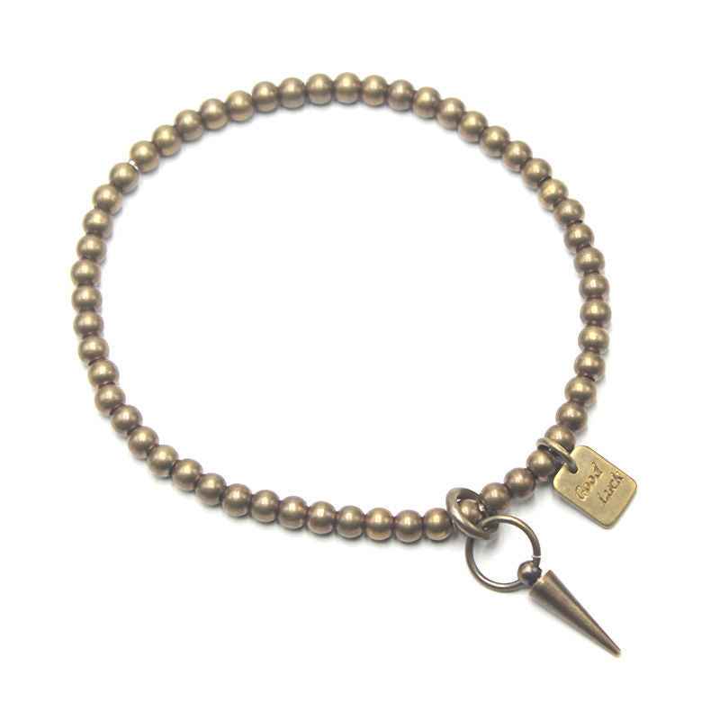 Round bead bohemian vintage brass bracelet