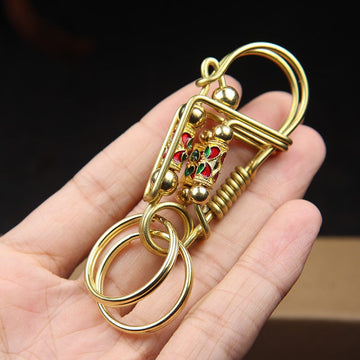 Prayer Spinner Handmade Keychain  Brass