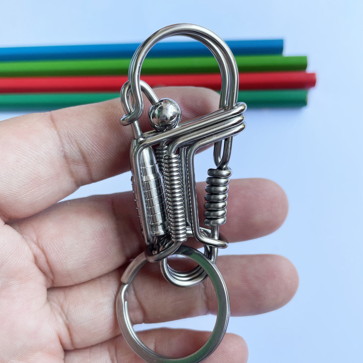 Bullet Handmade Wire Keychain Gift [Steel & Brass]