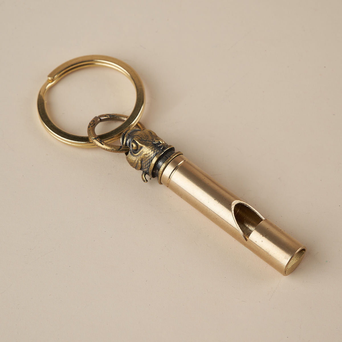 Brass whistle keychain pendant