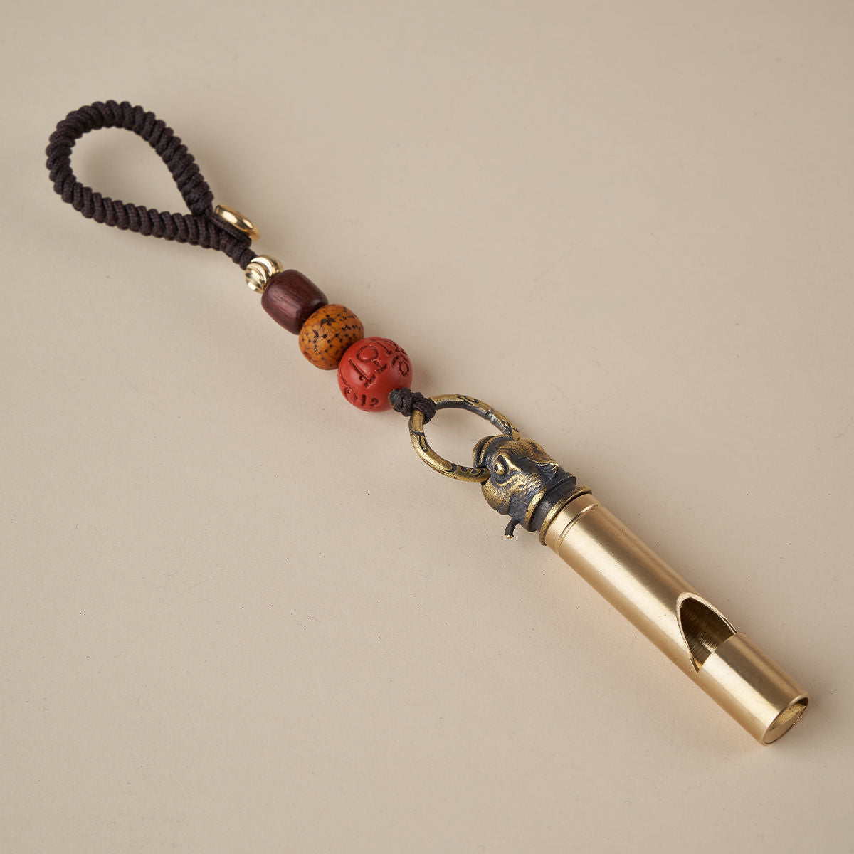 Brass whistle keychain pendant