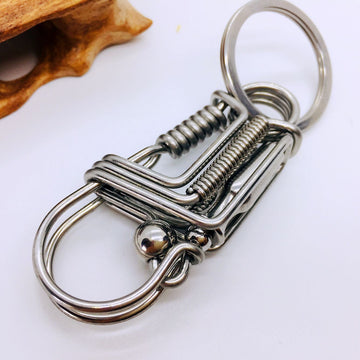 Vase Handmade Keychain [Steel & Brass]